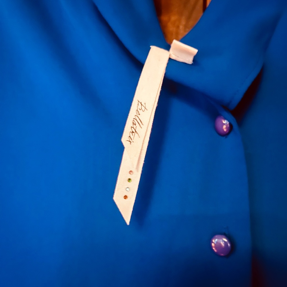 Bold Blue Blouse with Button Details